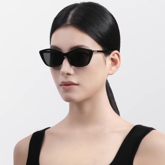 NEW SL775 001 SAINT LAURENT SUNGLASSES WOMEN GEOMETRIC BLACK EYEWEAR - Picture 1 of 5